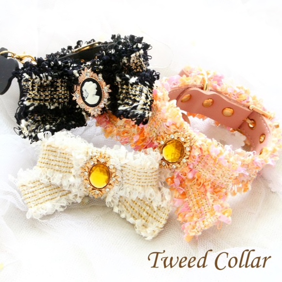 Luxe Tweed Cameo Dog Collar - Picture 2 of 9
